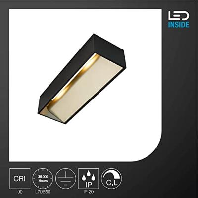 SLV Zwarte wandspotLogs In L - 1002842