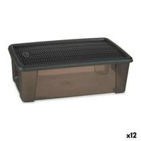 Doos met deksel Stefanplast Elegance Grijs 19,5 x 11,5 x 33 cm Plastic 5 L (12 Stuks) - thumbnail