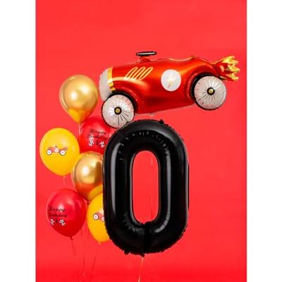 Folieballon Cijfer 0 Zwart (86cm)