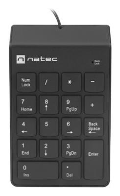 NATEC NUMERIEK TOETSENBORD GOBY 2 USB ZWART - thumbnail