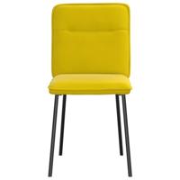 Eetkamerstoelen 4 st fluweel geel - thumbnail