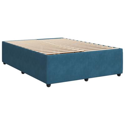 Boxspring met matras fluweel blauw 140x200 cm - thumbnail