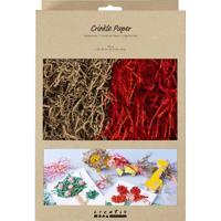 Creativ Company Crinkle papier, l: 25-30 cm, b: 3 mm, bruin, rood, 2x50 gr/ 1 doos - thumbnail