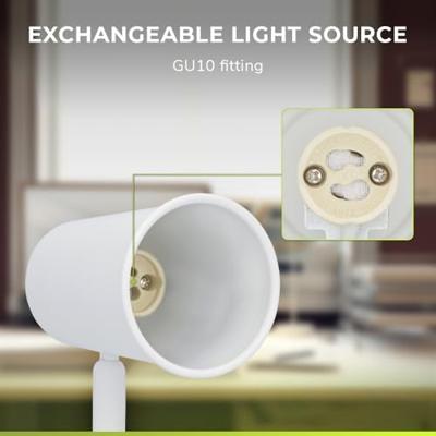 Riga LED tafellamp - Kantelbaar en draaibaar - Ingebouwde dimmer - Bureaulamp voor binnen - GU10 fitting - Max. 35 Watt - Wit - 3 jaar garantie Riga LED tafellamp - Kantelbaar en draaibaar - Ingebouwde dimmer - Bureaulamp voor binnen - GU10 fitting - Max. 35 Watt - Wit - 3 jaar garantie