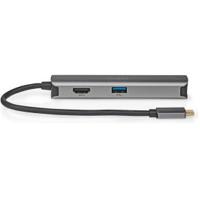 Nedis USB Multi-Port Adapter | USB 3.2 Gen 1 | USB-C Male | HDMI Female / RJ45 Female / 3x USB-A Female | 5 Gbps | 0.20 m | Rond | Verguld | PVC | - thumbnail
