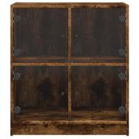 Bijzetkast met glazen deuren 68x37x75,5 cm gerookt eikenkleurig - thumbnail