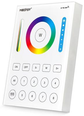 MiBoxer RGB-CCT draadloze opbouw schakelaar 2.4G 8-zones wit - LED0203