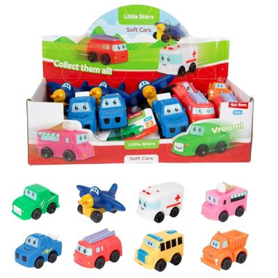 Zachte mini auto -Cartoon- 8cm 8ass