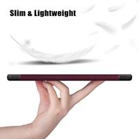 Lunso - Lenovo Tab M10 Gen 3 (3e generatie) - Tri-Fold Bookcase hoes - Bordeaux Rood - thumbnail