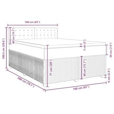 Boxspring met matras fluweel blauw 160x200 cm