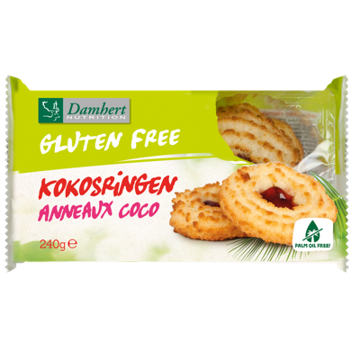 Damhert Koekjes Kokosringen met Fruitvulling 240 gram