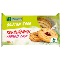 Damhert Koekjes Kokosringen met Fruitvulling 240 gram - thumbnail