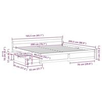 Bedframe zonder matras massief grenenhout wit 160x200 cm - thumbnail