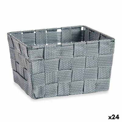 Mand Vlechten Grijs Stof (15 x 10,5 x 20 cm) (24 Stuks)