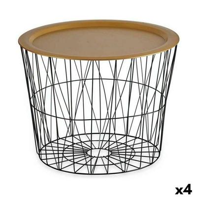 Bijzettafel Gift Decor Zwart Gouden 62 x 45,5 x 62 cm (4 Stuks)