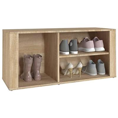 VidaXL Schoenenkast 100x35x45 cm bewerkt hout sonoma eikenkleurig VidaXL Schoenenkast 100x35x45 cm bewerkt hout sonoma eikenkleurig