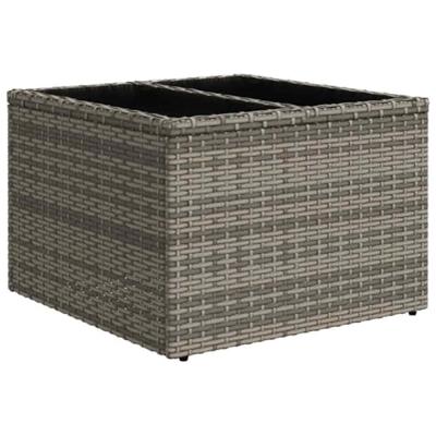 8-delige Loungeset met kussens poly rattan grijs