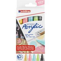 Acrylmarker edding e-5100 medium pastel assorti set à 5 stuks - thumbnail