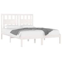 Bedframe massief grenenhout wit 200x200 cm - thumbnail