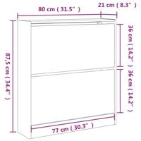 Schoenenkast 80x21x87,5 cm bewerkt hout gerookt eikenkleurig - thumbnail