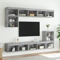 Tv-meubels met LED-verlichting 2 st 80x30x30 cm betongrijs - thumbnail