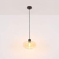 Globo Zwarte hanglampGiuseppe amber glas - 15566HA - thumbnail
