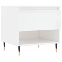 Salontafels 2 st 50x46x50 cm bewerkt hout hoogglans wit - thumbnail