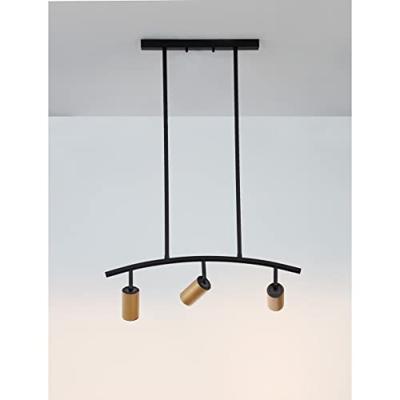Lyora HanglampPogno 3-lichts zwart met goud rond - 9111456 - thumbnail