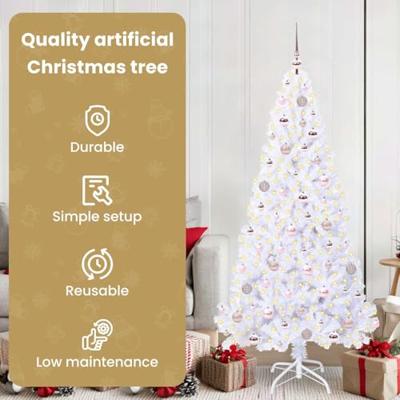 Kunstkerstboom met 300 LED Wit 180 cm PVC en staal