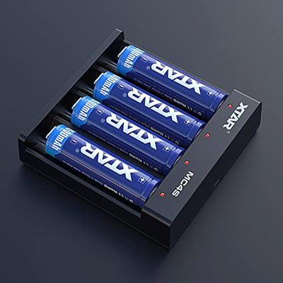 XTAR MC4S Professionele oplader voor Li-ion- en NiMh-accu's, diepontlading en 0 V-celreactivering, 4 cellen, model MC4S