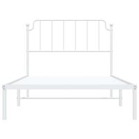 Bedframe met hoofdbord metaal wit 107x203 cm - thumbnail