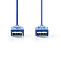 Nedis USB-Kabel | USB-A Male | USB-A Male | 5 Gbps | 1 m | Blauw | 1 stuks - CCGP61000BU10 CCGP61000BU10 - thumbnail