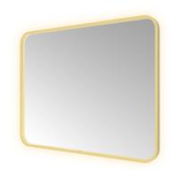Spiegel Hotbath &MORE 80x100 cm LED-Verlichting Spiegelverwarming Rechthoek Afgerond Geborsteld Messing PVD - thumbnail