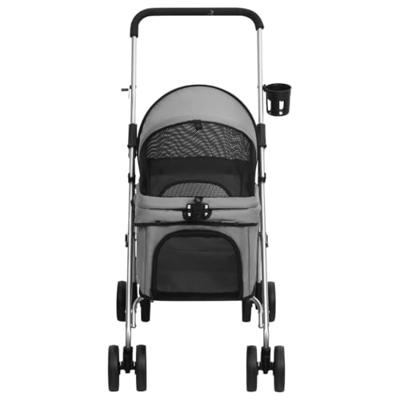 VidaXL Hondenwagen inklapbaar 76x50x100 cm oxford stof grijs
