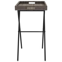 Dienbladtafel inklapbaar 65x40x75 cm poly rattan grijs - thumbnail