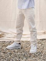 Chinobroek jongens katoen/linnen lichtbeige - thumbnail