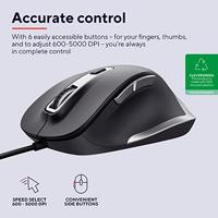 Trust FYDA Ergonomische muis Kabelgebonden Optisch Zwart 6 Toetsen 5000 dpi Ergonomisch - thumbnail