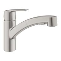 Grohe QuickFix Start keukenmengkraan met uittrekbare handdouche supersteel - thumbnail