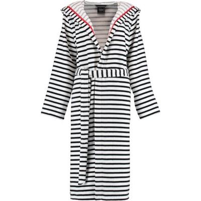Cawö Cawö Dames Badjas met Capuchon 1243 Schwarz-weiss 46