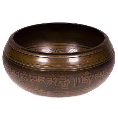 Messing Klankschaal met Tara Boeddha en Om Mani Padme Hum Mantra Messing Klankschaal met Tara Boeddha en Om Mani Padme Hum Mantra