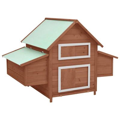 Kippenhok 152x96x110 cm massief vurenhout mokkakleurig en wit Kippenhok 152x96x110 cm massief vurenhout mokkakleurig en wit
