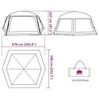 Zwembadtent met uitneembare buiten- gaaswanden 670x590 cm grijs - thumbnail