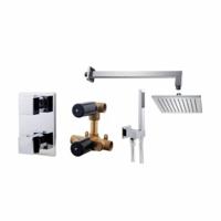 Thermostatische Inbouw Regendouche Set Wiesbaden Type 106 Wandarm 20 cm Vierkant incl. Inbouwdeel - thumbnail