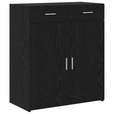 Opbergkast Zwart eiken 80 x 42,5 x 93,5 cm Bewerkt hout