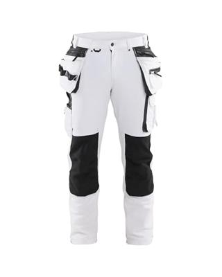 Blåkläder Schildersbroek met 4-weg stretch 10791645 | Wit/Donkergrijs | Maat 48 - 7330509743409