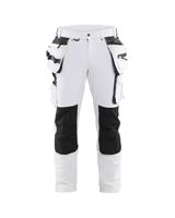 Blåkläder Schildersbroek met 4-weg stretch 10791645 | Wit/Donkergrijs | Maat 48 - 7330509743409 - thumbnail