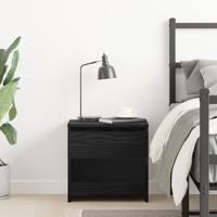 Nachtkastje met lade Zwart Eiken 40 x 30 x 39 cm Bewerkt hout - thumbnail