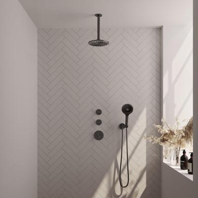 Regendoucheset Inbouw Brauer Gunmetal Carving Thermostatisch 20 cm met Plafondarm en Handdouche 3-Standen Losse Stopkranen Geborsteld Gunmetal Brauer Regendoucheset Inbouw Brauer Gunmetal Carving Thermostatisch 20 cm met Plafondarm en Handdouche 3-Standen Losse Stopkranen Geborsteld Gunmetal Brauer