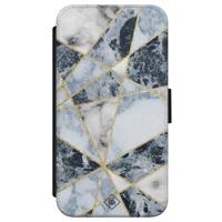 iPhone X/XS flipcase - Marmer blauw - thumbnail