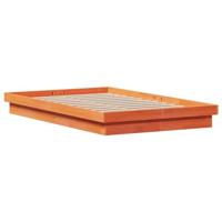 Bedframe met LED massief grenenhout wasbruin 135x190 cm - thumbnail